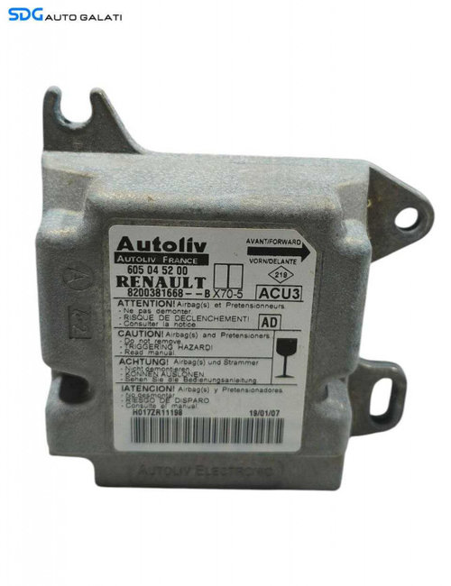Unitate Modul Calculator Control Airbag Opel Movano 2003 - 2010 Cod 8200381668 [LR1164]