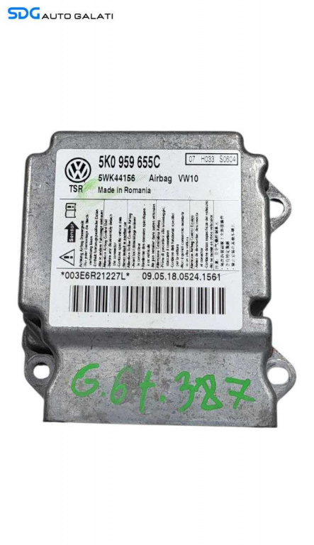 Unitate Modul Calculator Control Airbag Volkswagen Golf 6 Plus 2008 - 2012 Cod 5K0959655C [L7437]