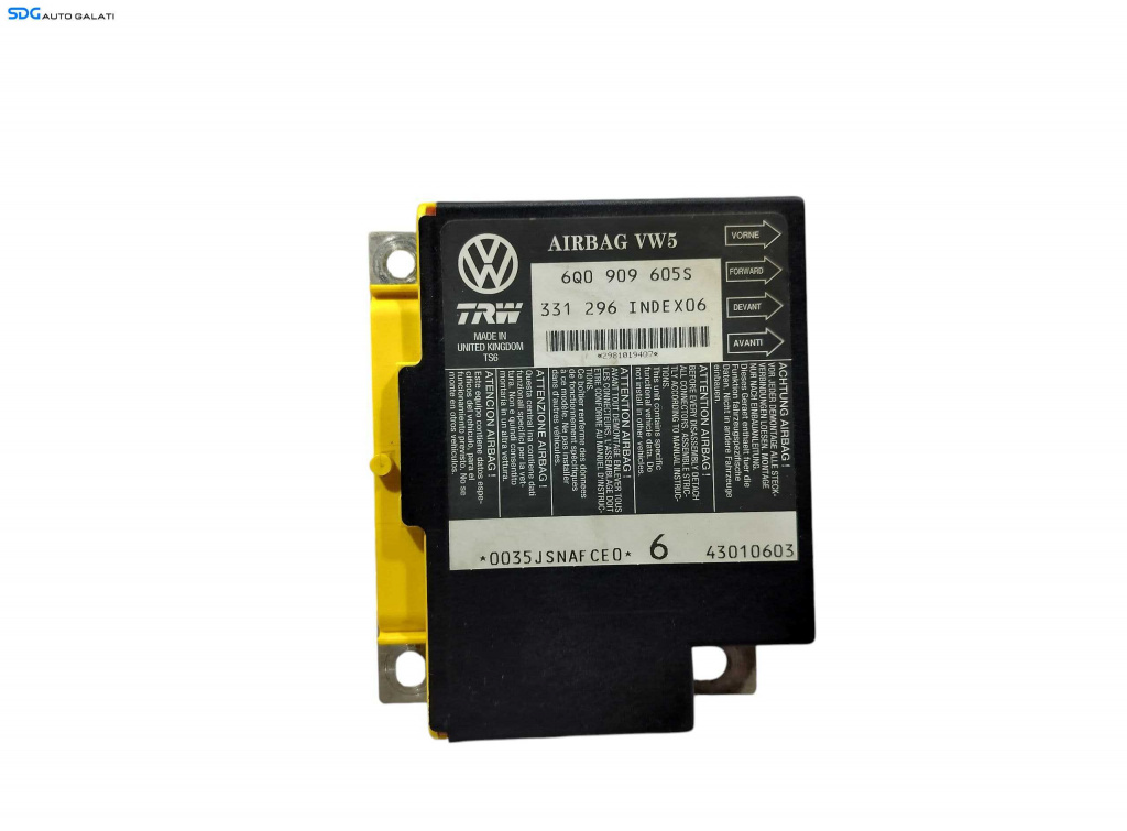 Unitate Modul Calculator Control Airbag Volkswagen Polo 9N 9N2 2001 - 2005 Cod 6Q0909605S [L6217]