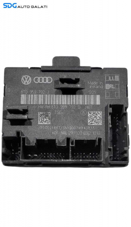 Unitate Modul Calculator Control Confort Usa Portiera Dreapta Fata Audi A5 8T 2008 - 2017 Cod 8T0959792D 8T0959792J [L7247]