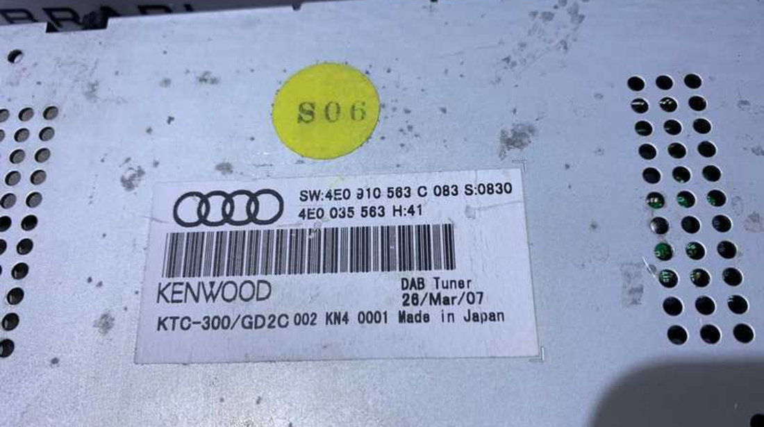 Unitate Modul Calculator DAB Radio Tuner Audi Q7 2007 - 2009 Cod 4E0035563 4E0910583C