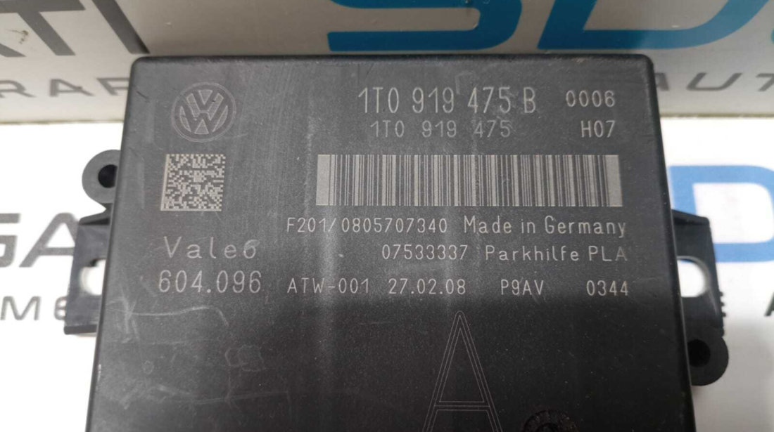 Unitate Modul Calculator Senzori Parcare PDC Parktronic Volkswagen Passat CC 2008 - 2012 Cod 1T0919475B [M4379]