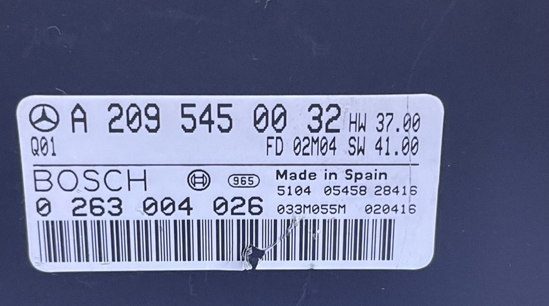Unitate Modul Calculator Senzori Parcare Parktronic PDC Mercedes W209 C209 CLK 2002 - 2009 Cod A2095450032 0263004026