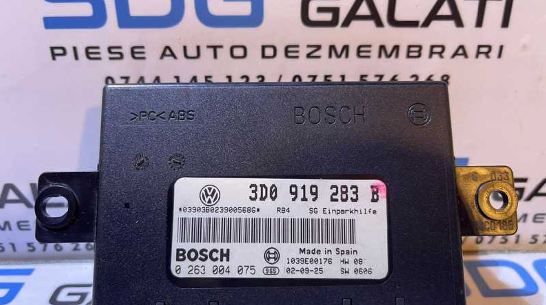 Unitate Modul Calculator Senzori Parcare Parktronic PDC VW Phaeton 2002 - 2010 Cod 3D0919283B 0263004075