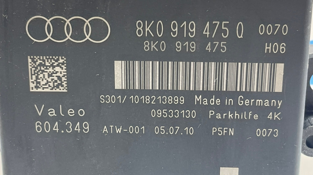 Unitate Modul Calculator Senzori Parcare Parktronic Audi A5 2008 - 2011 Cod 8K0919475Q 8K0919475 [2629]