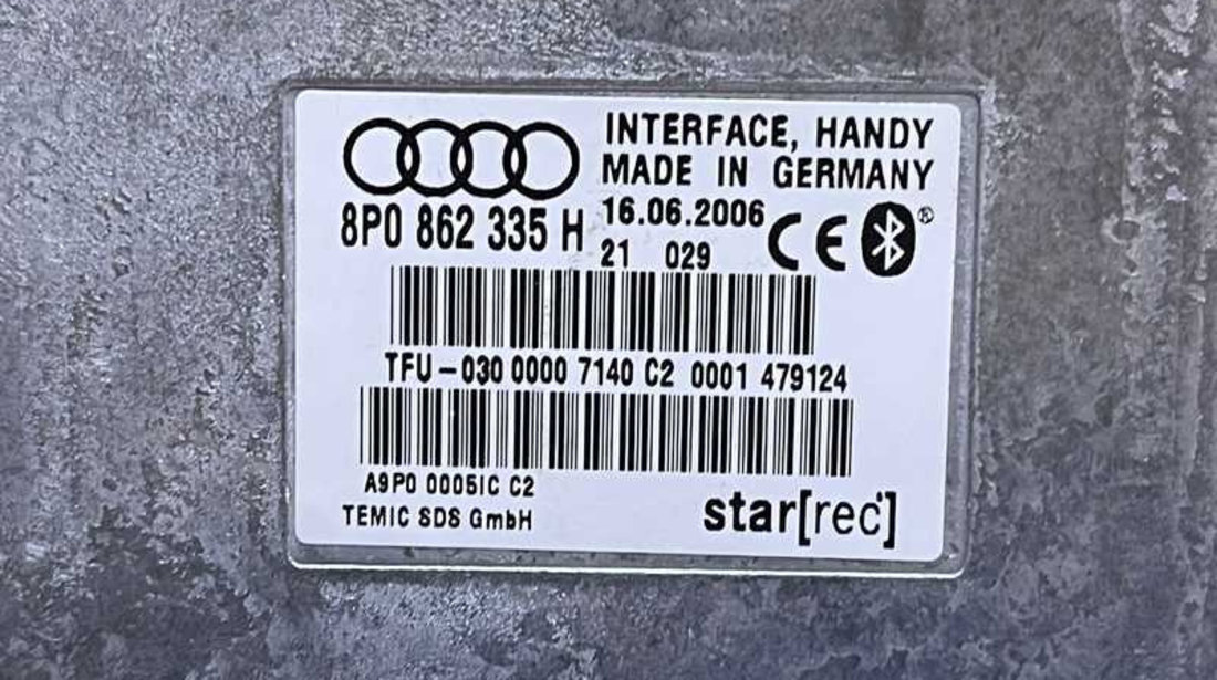 Unitate Modul Calculator Telefon Bluetooth Audi A4 B6 2001 - 2005 Cod 8P0862335H