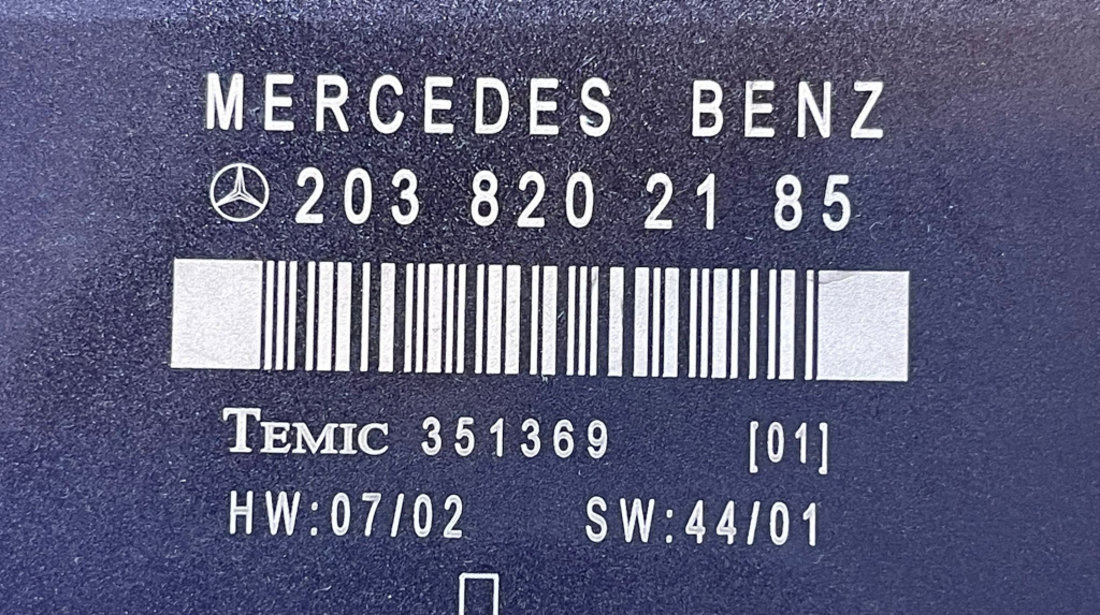 Unitate Modul Calculator Usa Portiera Stanga Spate Mercedes W203 Clasa C Class 2000 - 2007 Cod 2038202185