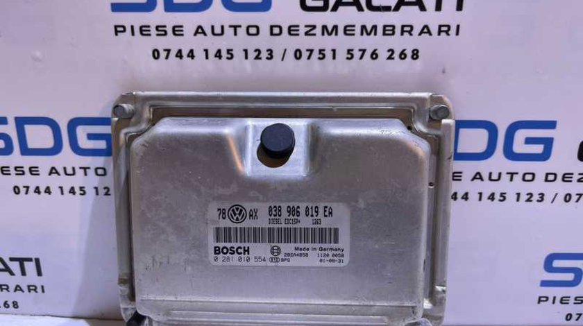 Unitate Modul ECU Calculator Motor VW Passat B5.5 1.9 TDI AVB 2001 - 2005 Cod 038906019EA 0281010554