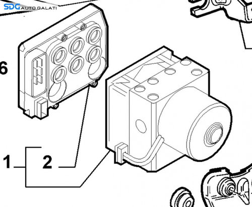 Unitate Modul Pompa ABS Fiat Doblo 2001 - 2010 Cod 51822702 [X4292]