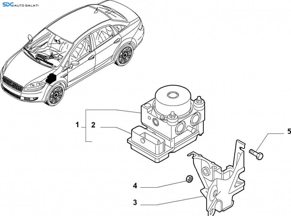 Unitate Modul Pompa ABS Fiat Linea 2007 - 2015 Cod 0265800661 [X4290]