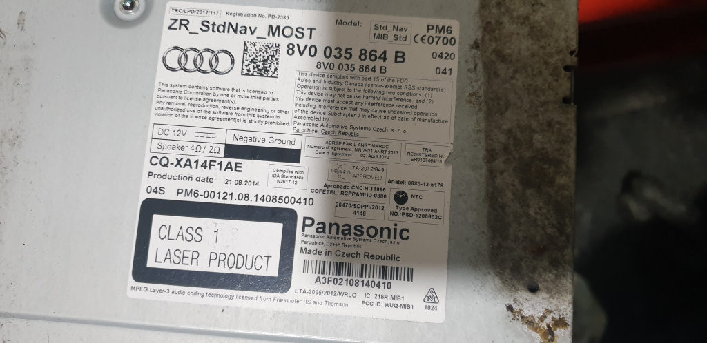 Unitate Multimedia Audi A3 8V 2015 cod 8V0035864B