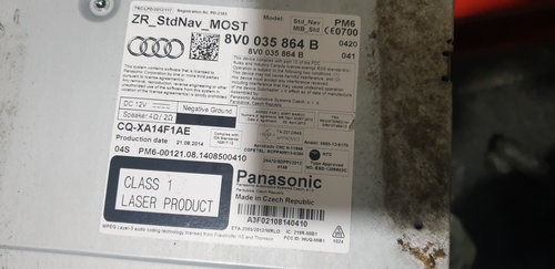 Unitate Multimedia Audi A3 8V 2015 cod 8V0035864B