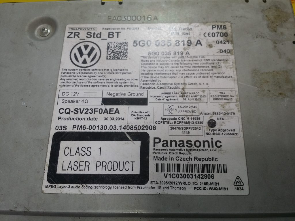 Unitate multimedia VW Golf 7, Radio CD VW, 5G0035819A,