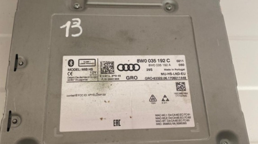 Unitate Navigatie MMI Sim 8W0035192C Audi A5 9T (8W)