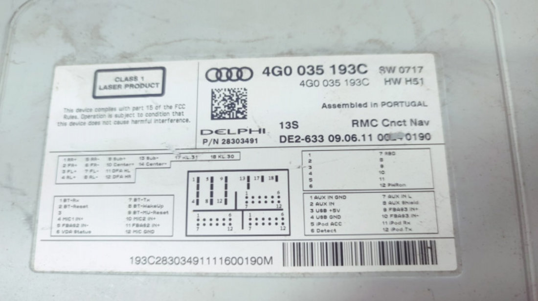 Unitate navigatie multimedia mmi 4g0035193c Audi A7 4G [2010 - 2014]