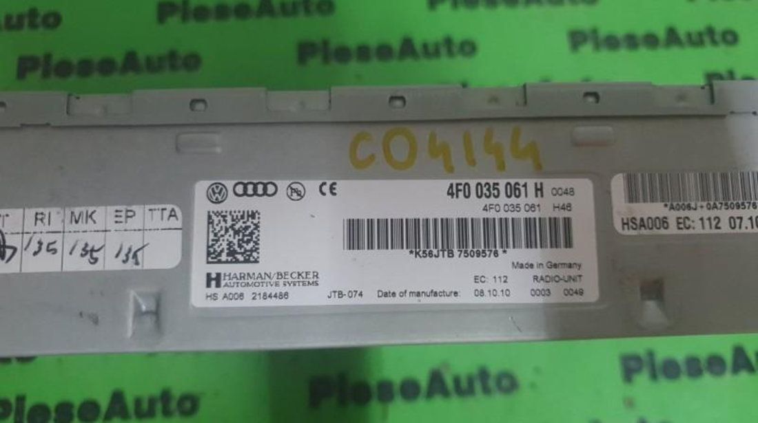 Unitate radio Audi A8 (2009->) [4H_] 4f0035061h