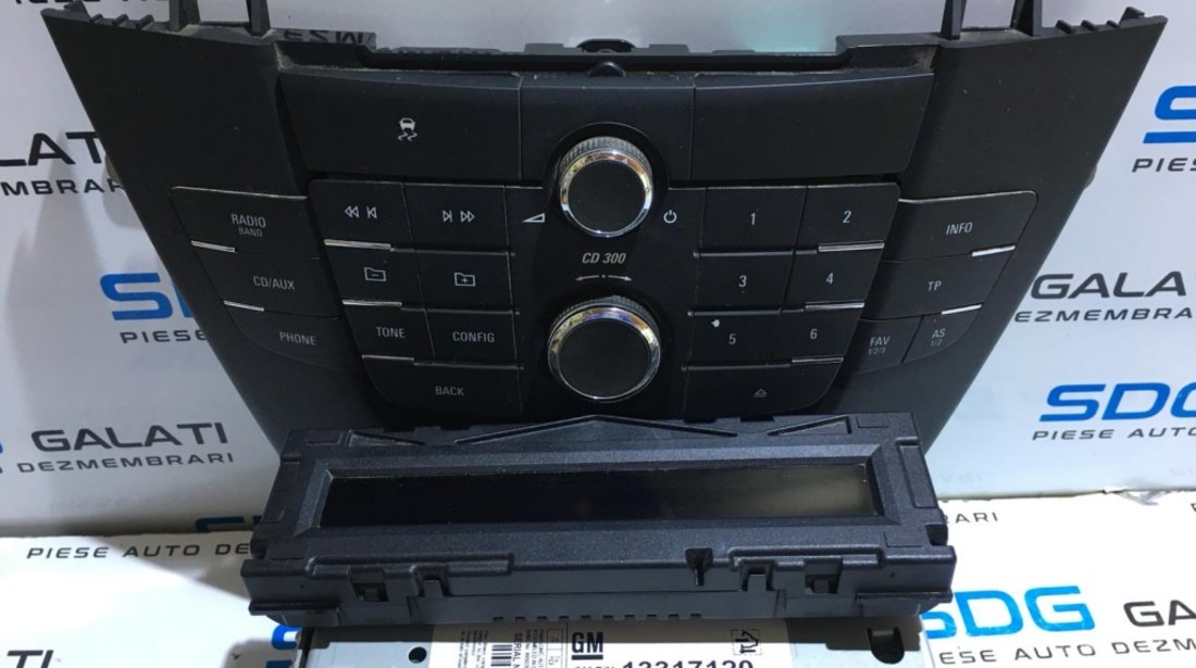 Unitate Radio CD Player cu Display CD300 Opel Insignia 2008 - 2013 Cod Piesa : 13317120 / 13233977F / 13273252