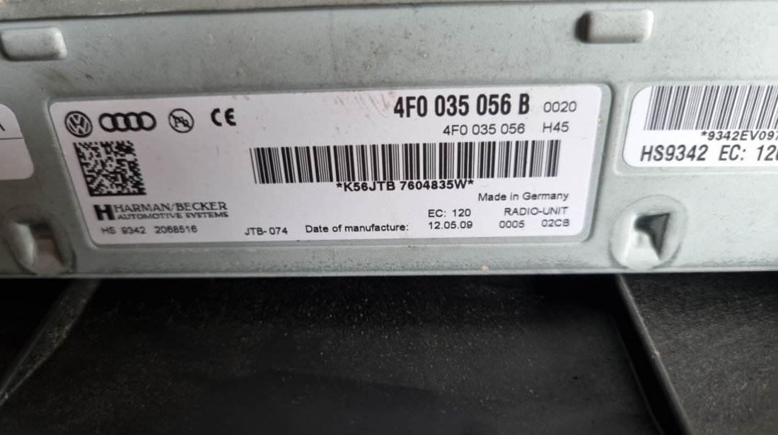 Unitate radio MMI 3G Audi A4 B8 cod piesa : 4F0035056B