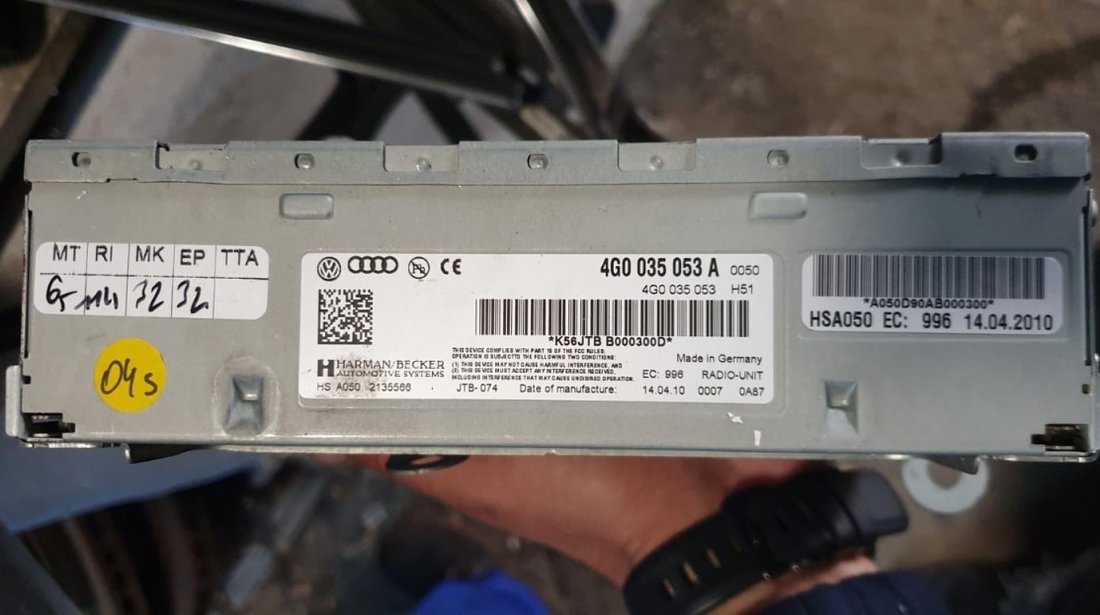 Unitate radio pentru Audi A4, A5, A6 cod 4G0035053