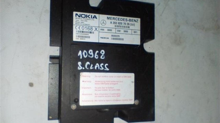Unitate telefon Nokia Mercedes S Class / ML W163 An 1998 1999 2000 2001 2002 2003 2004 2005 cod A2038207026
