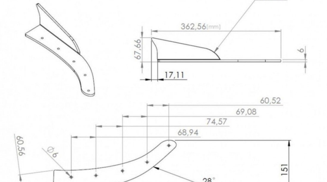 UNIVERSAL Bara Fata LIP ADD-ON WINGLETS UN-CNC-FD1A