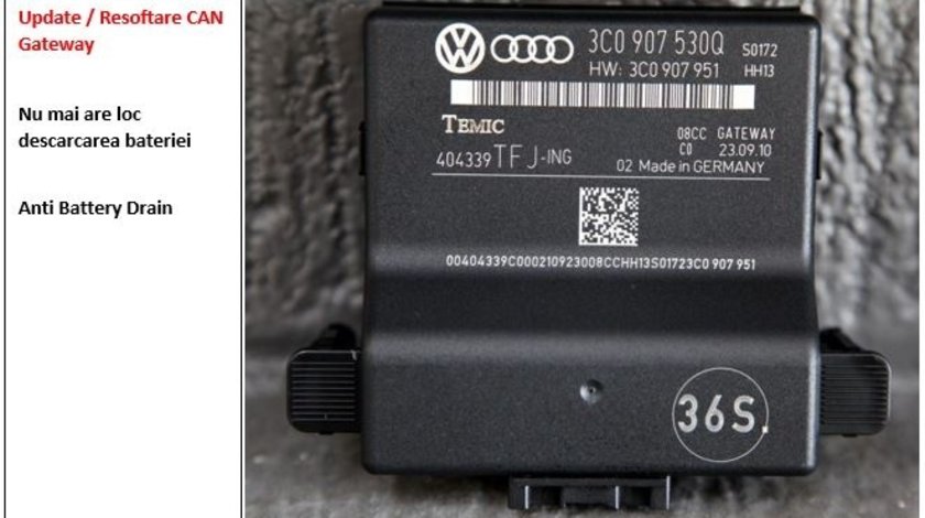 Upgrade CAN Gateway Volkswagen Skoda Seat Descărcare Baterie Update Drain Navigatie Radio