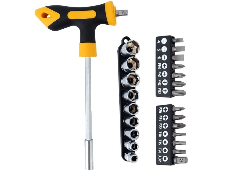 Șurubelniță T24, Adaptor, 13 Biți și 9 Mufe Incluse Carmotion 86190