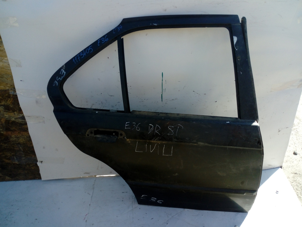 Usa / Portiera Bmw 3 (E36) 1990-2000 Negru Spate Dreapta Sedan / Berlina