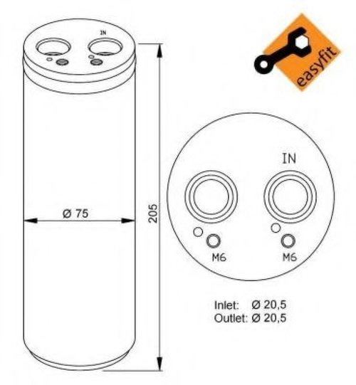 Uscator,aer conditionat AUDI A4 Cabriolet (8H7, B6, 8HE, B7) (2002 - 2009) NRF 33205 piesa NOUA