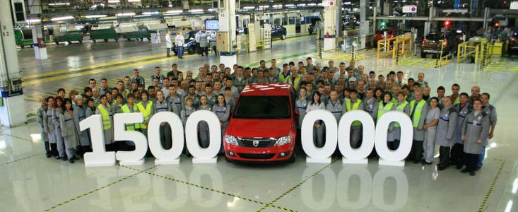 Uzina Dacia a produs 1.500.000 de vehicule pe platforma X90