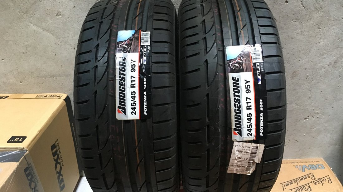 Vând 2 anvelope 245/45/17 bridgestone runflat de vară noi