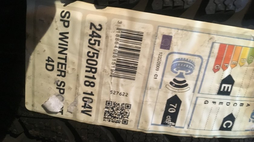 Vând 4 anvelope 245/50/18 Dunlop runflat de iarnă noi