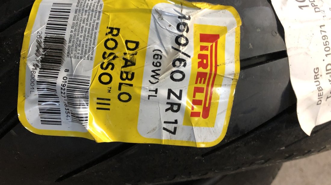 Vând anvelopă 160/60/17 Pirelli nouă