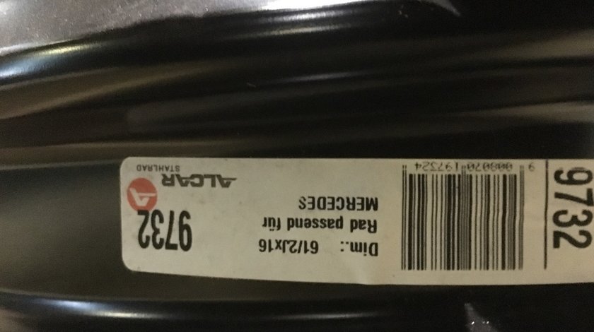 Vând jante tablă Mercedes 5x112-66.6 pe 16”