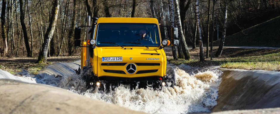 Vaduri adanci si pante abrupte? Nu exista obstacol peste care MERCEDES-ul UNIMOG sa nu poata trece Vaduri adanci si pante abrupte? Nu exista obstacol peste care MERCEDES-ul UNIMOG sa nu poata trece