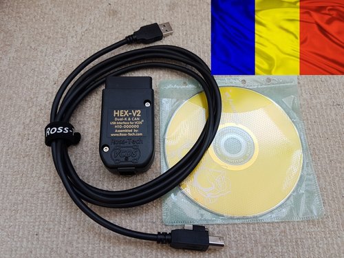 VAG COM VCDS 24.7 HEX-V2 HQ ATMEGA, ROMANA + ENGLEZA A++