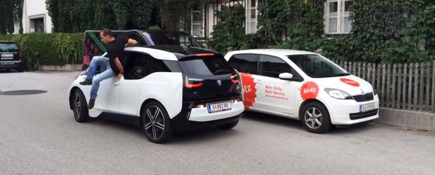 Vali Porcisteanu sare dintr-un BMW i3 si lasa masina sa se parcheze singura