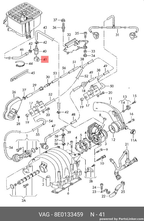 Valva vacuum Audi A4 B6 (8E) Avant 2005 2.4 OEM 8E0133459