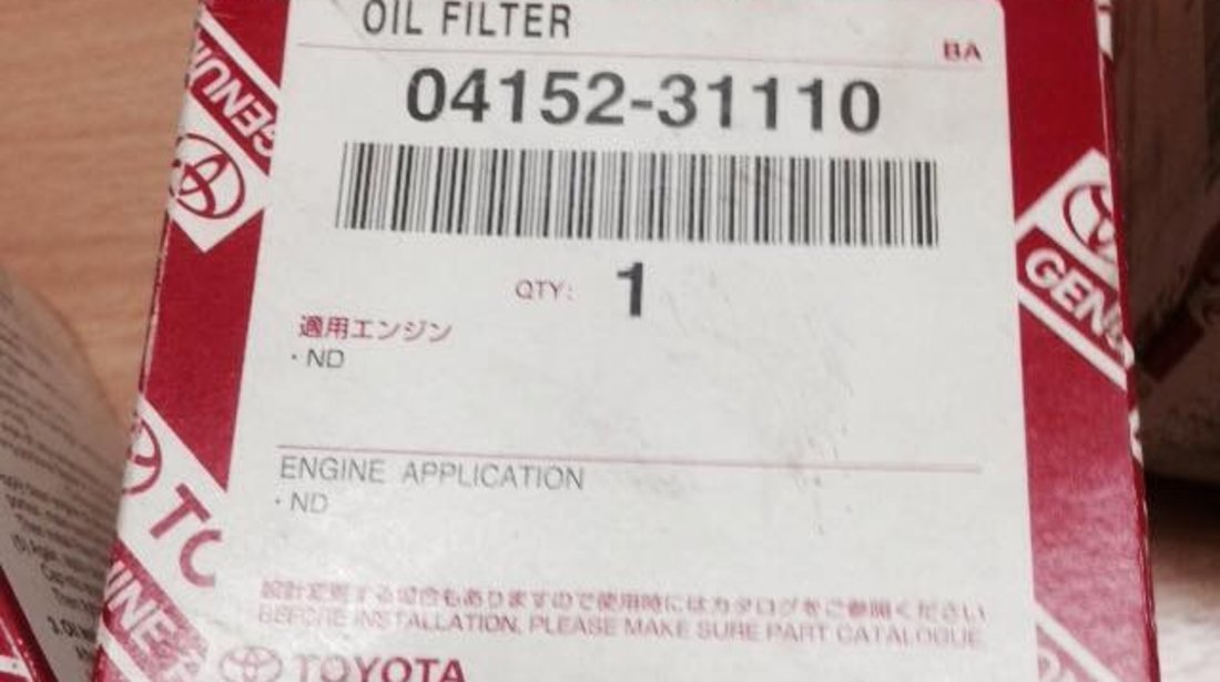 Vand Filtru de Ulei Original Toyota Cod produs: 04152-31110