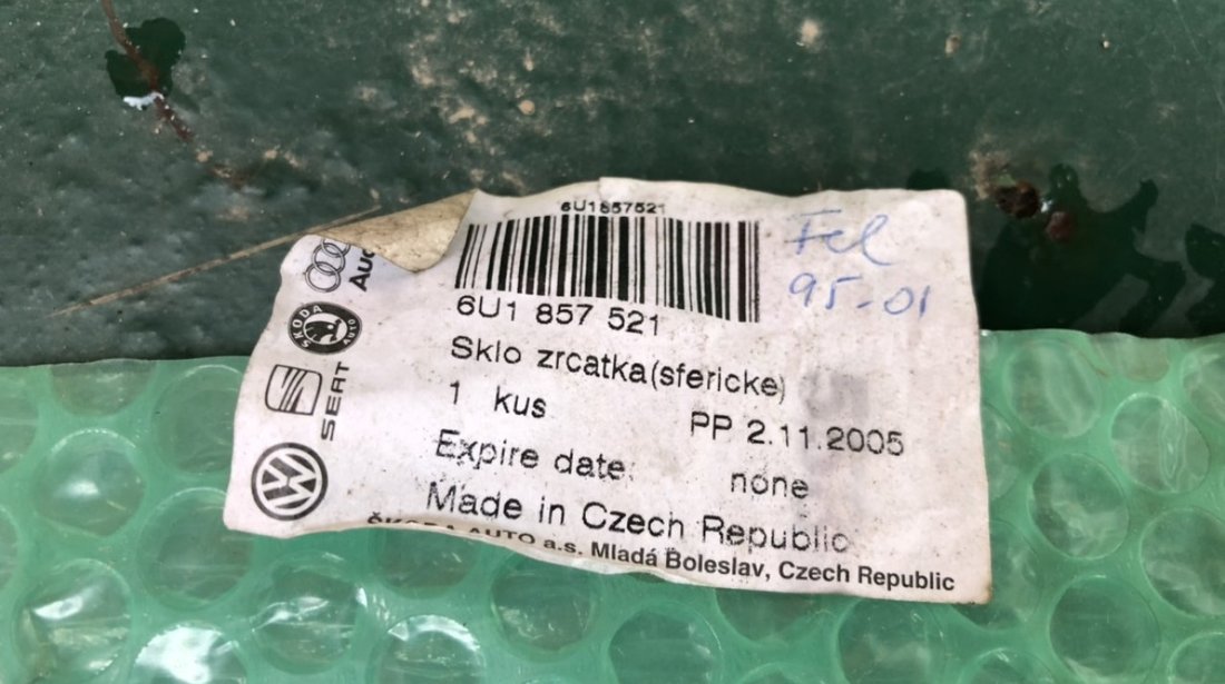 Vand oglinda/sticla stanga VW Polo Skoda Felicia 6U1857521