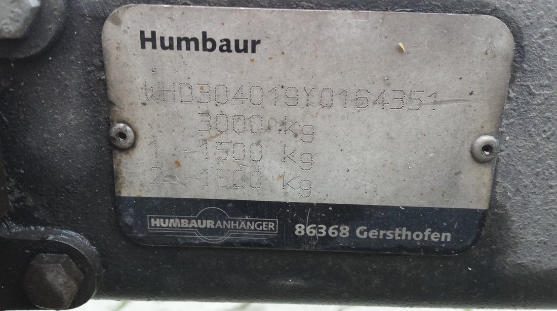 Vand platforma auto Humbaur 3000kg sarcina utila 2350kg recent adusa Germania