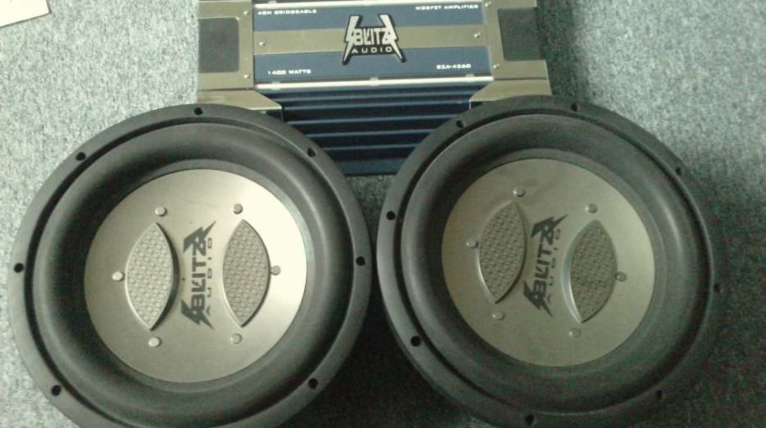 Vand sistem audio auto 2x subwoofer + statie Blitz USA accept schimbur