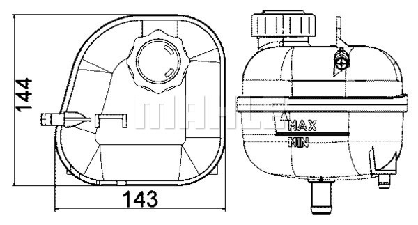 Vas de expansiune, racire (CRT85001S MAHLE KNECHT) MINI