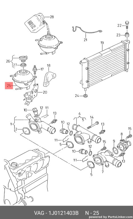 Vas expansiune Vw Bora 1J5 Sedan 1.9 TDI 96 KW 2003 OEM 1J0121403B