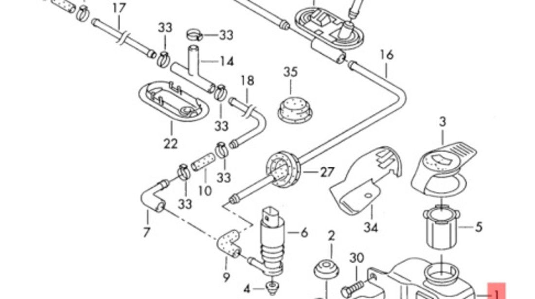 Vas lichid parbriz Skoda Superb (3U4) Berlina 2005 1.9 TDI SKODA SUPERB (3U4) [ 2001 - 2008 ] OEM 3B0955453AF