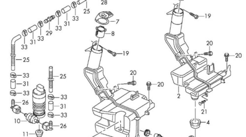 Vas lichid parbriz Volkswagen Passat B7 (365) Variant 2011 2.0 TDI OEM 3AA955453G