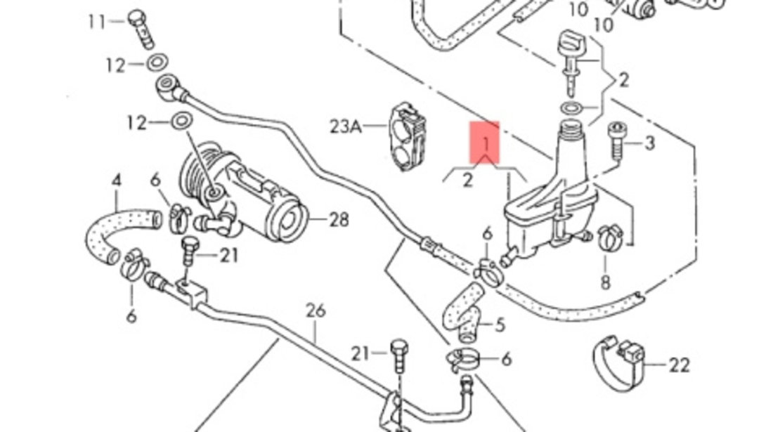 Vas lichid servo Volkswagen Caddy (9K9) 2000 1.9 SDI OEM 1H0422371C