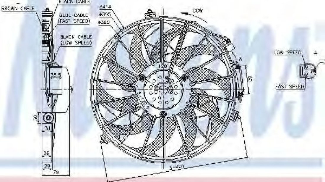 Ventilator,aer conditionat BMW Seria 3 Cupe (E36) (1992 - 1999) NISSENS 85648 piesa NOUA