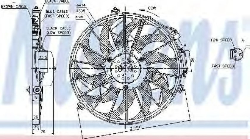 Ventilator,aer conditionat BMW Seria 3 (E36) (1990 - 1998) NISSENS 85648 piesa NOUA