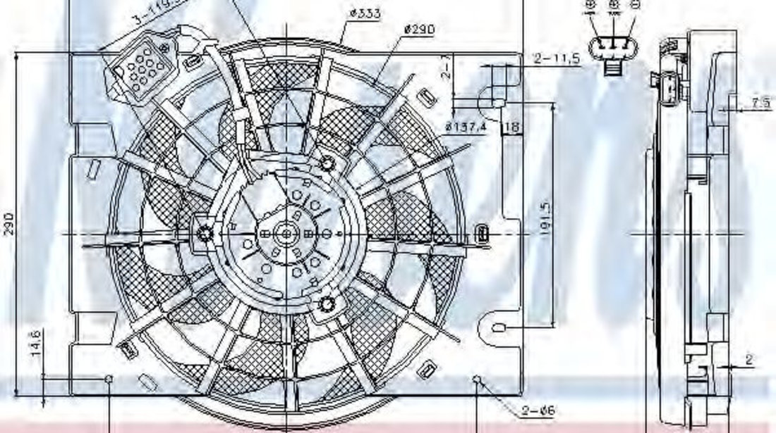 Ventilator,aer conditionat OPEL ASTRA G Combi (F35) (1998 - 2009) NISSENS 85186 piesa NOUA